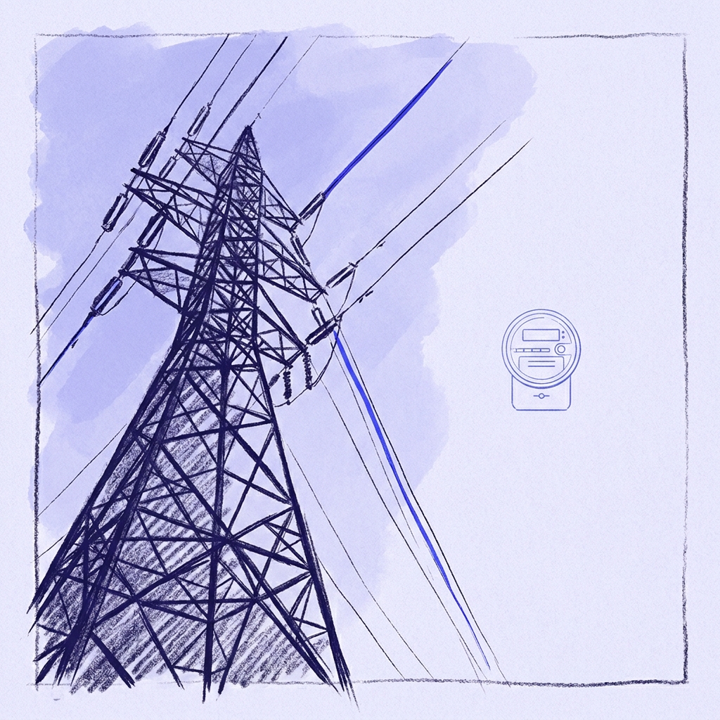 Torre electrica con medidor inteligente