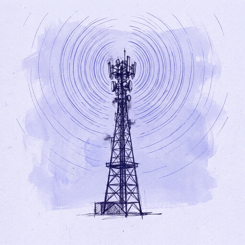Antena de telecomunicaciones con cobertura de red